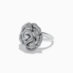 Effy Jewelry 14K White Gold Diamond Flower Ring | Rings