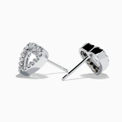 Effy Jewelry 18K White Gold Diamond Heart Stud Earrings | Earrings