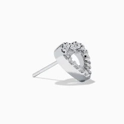 Effy Jewelry 18K White Gold Diamond Heart Stud Earrings | Earrings