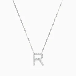 Effy Jewelry 14K White Gold Diamond Initial "R" Pendant | Necklaces & Pendants