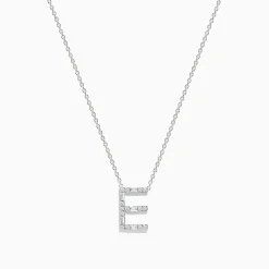 Effy Jewelry 14K White Gold Diamond Initial "E" Pendant | Necklaces & Pendants