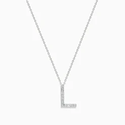 Effy Jewelry 14K White Gold Diamond Initial "L" Pendant | Necklaces & Pendants