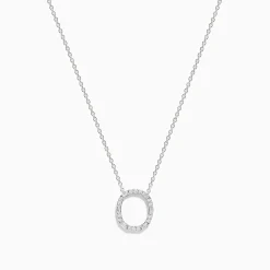Effy Jewelry 14K White Gold Diamond Initial "O" Pendant | Necklaces & Pendants