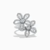 Effy Jewelry 14K White Gold Diamond Multi Flower Ring | Rings