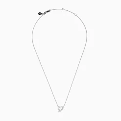 Effy Jewelry 14K White Gold Diamond Open Heart Necklace | Necklaces & Pendants