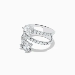 Effy Jewelry 14K White Gold Diamond Spiral Ring | Rings