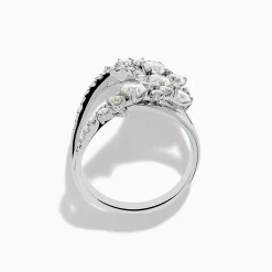 Effy Jewelry 14K White Gold Diamond Wave Ring | Rings