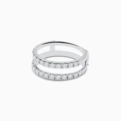 Effy Jewelry 14K White Gold Double Band Diamond Ring 0.97 TCW | Rings