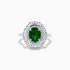 Effy Jewelry 14K White Gold Emerald and Diamond Ring | Rings