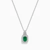 Effy Jewelry 14K White Gold Emerald u0026 Diamond Pendant, 1.25 TCW | Necklaces & Pendants