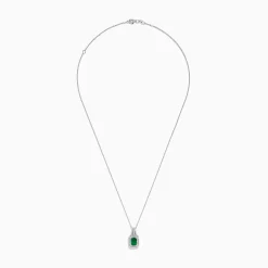 Effy Jewelry 14K White Gold Emerald u0026 Diamond Pendant, 1.25 TCW | Necklaces & Pendants