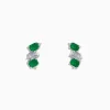 Effy Jewelry 14K White Gold Emerald, White Sapphire, and Diamond Stud Earrings | Earrings