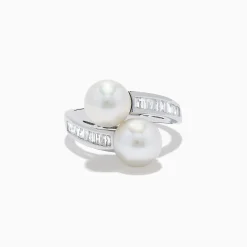 Effy Jewelry 14K White Gold Fresh Water Pearl and Diamond Ring | Rings