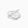 Effy Jewelry 14K White Gold Fresh Water Pearl and Diamond Criss Cross Ring | Rings