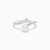 Effy Jewelry 14K White Gold Fresh Water Pearl and Diamond By Pass Ring | Rings