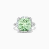 BH Multi 14K White Gold Green Amethyst and Diamond Ring | Rings