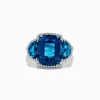 Effy Jewelry 14K White Gold London Blue Topaz and Diamond Ring | Rings