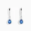 Effy Jewelry 14K White Gold Pear Shape Blue Sapphire and Diamond Drop Earrings | Earrings