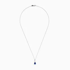 Effy Jewelry 14K White Gold Pear Shape Blue Sapphire and Diamond Pendant | Necklaces & Pendants
