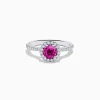 Effy Jewelry 14K White Gold Pink Sapphire and Diamond Ring | Rings