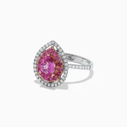 BH Multi 14K White Gold Pink Sapphire and Diamond Ring, 1.85 TCW | Rings