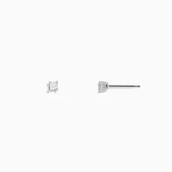 Effy Jewelry 14K White Gold Princess Cut Diamond Solitaire Stud Earrings, 0.14 TCW | Earrings