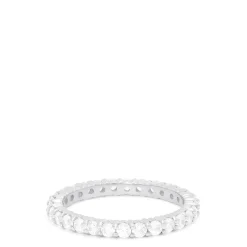 Louis Creations 14K White Gold Prong Set Diamond Eternity Band, 1.00 TCW | Rings