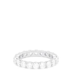 Louis Creations 14K White Gold Prong Set Diamond Eternity Band, 2.00 TCW | Rings