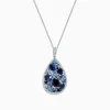 Effy Jewelry 14K White Gold Sapphire and Diamond Teardrop Pendant, 3.80 TCW | Necklaces & Pendants