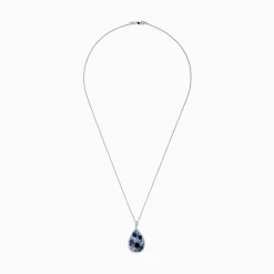 Effy Jewelry 14K White Gold Sapphire and Diamond Teardrop Pendant, 3.80 TCW | Necklaces & Pendants