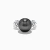 Effy Jewelry 14K White Gold Tahitian Pearl and Diamond Ring | Rings