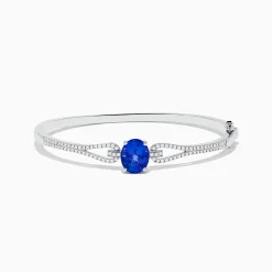 Effy Jewelry 14K White Gold Tanzanite and Diamond Bangle | Bracelets