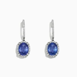 Effy Jewelry 14K White Gold Tanzanite and Diamond Earrings, 4.14 TCW | Earrings
