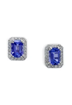 Effy Jewelry 14K White Gold Tanzanite and Diamond Earrings, 1.96 TCW | Earrings