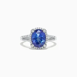Effy Jewelry 14K White Gold Tanzanite and Diamond Ring, 3.09 TCW | Rings