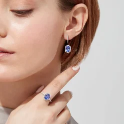 Effy Jewelry 14K White Gold Tanzanite and Diamond Earrings, 4.14 TCW | Earrings
