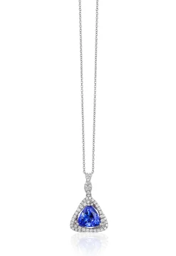 Effy Jewelry 14K White Gold Trillion Tanzanite and Diamond Pendant, 1.71 TCW | Necklaces & Pendants