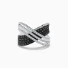 Effy Jewelry 14K White Gold White and Black Diamond Criss Cross Ring | Rings