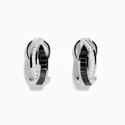Effy Jewelry 14K White Gold White and Black Diamond Earrings | Earrings