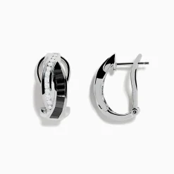 Effy Jewelry 14K White Gold White and Black Diamond Earrings | Earrings