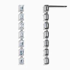 Effy Jewelry 14K White Gold White Sapphire Drop Earrings | Earrings