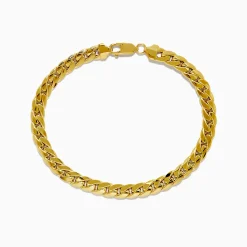 Richline Group 14K Yellow Gold 9" Cuban Chain Link Bracelet | Mens