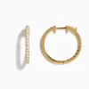 Effy Jewelry 14K Yellow Gold 3/4" Diamond Hoop Earrings 0.74 TCW | Earrings