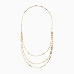 Richline Group 14K Yellow Gold 18" Layered Paperclip Chain Necklace | Necklaces & Pendants