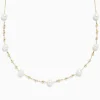 BH Multi 14K Yellow Gold 16" Pearl Station Necklace | Necklaces & Pendants