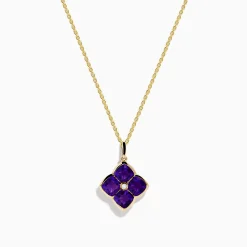 Effy Jewelry 14K Yellow Gold Amethyst and Diamond Pendant | Necklaces & Pendants