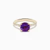 Effy Jewelry 14K Yellow Gold Amethyst and Diamond Ring | Rings