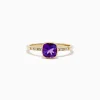 BH Multi 14K Yellow Gold Amethyst and Diamond Ring, 0.75 TCW | Rings