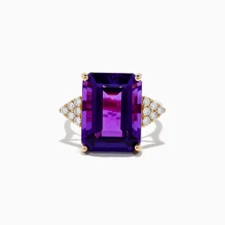 Effy Jewelry 14K Yellow Gold Amethyst and Diamond Ring | Rings