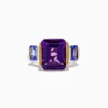 Effy Jewelry 14K Yellow Gold Amethyst and Tanzanite 3 Stone Ring | Rings